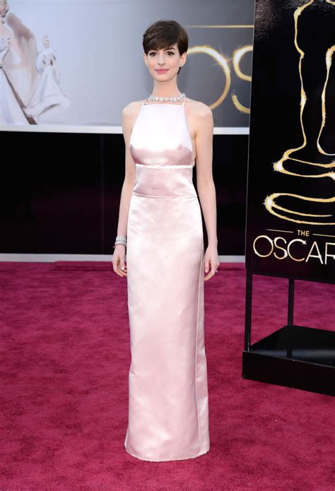 anne hathaway pink prada dress|amanda hathaway oscar dress.